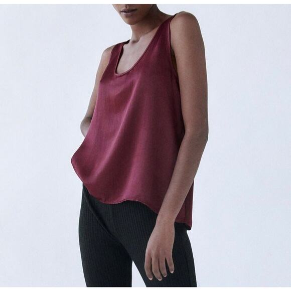 End of Summer SALE!! 50% 🌼 ZARA Satin Camisole Top Small NWT - Picture 1 of 8